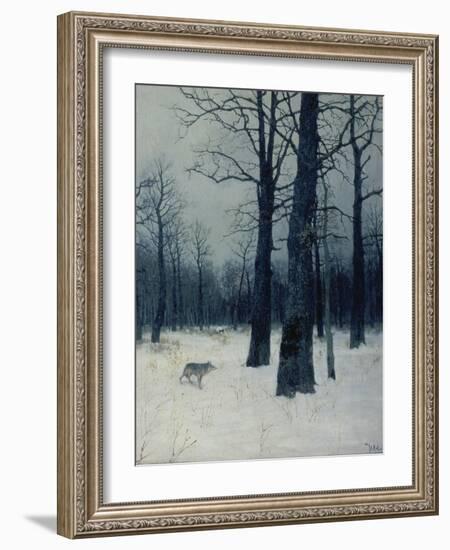 A Wolf in a Forest in Winter, 1885-Isaak Iljitsch Lewitan-Framed Giclee Print