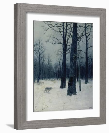 A Wolf in a Forest in Winter, 1885-Isaak Iljitsch Lewitan-Framed Giclee Print