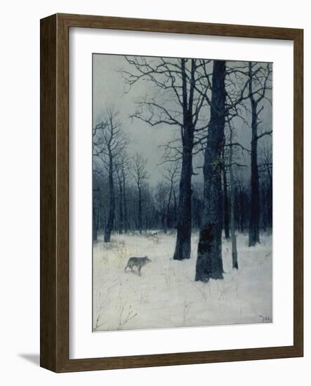 A Wolf in a Forest in Winter, 1885-Isaak Iljitsch Lewitan-Framed Giclee Print