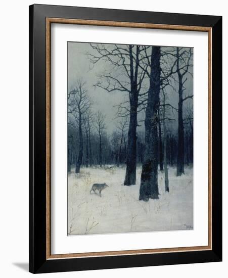 A Wolf in a Forest in Winter, 1885-Isaak Iljitsch Lewitan-Framed Giclee Print