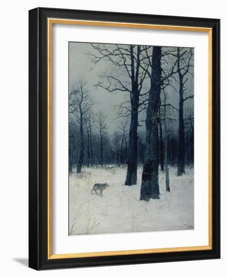 A Wolf in a Forest in Winter, 1885-Isaak Iljitsch Lewitan-Framed Giclee Print