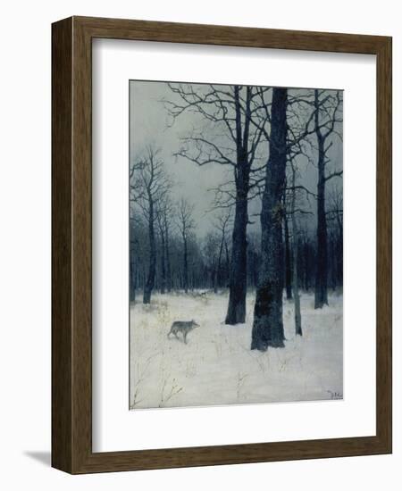 A Wolf in a Forest in Winter, 1885-Isaak Iljitsch Lewitan-Framed Giclee Print