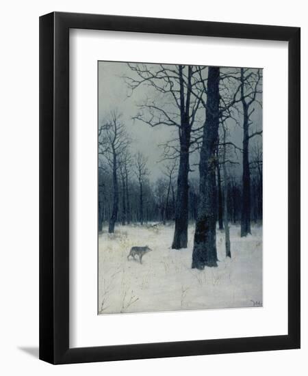 A Wolf in a Forest in Winter, 1885-Isaak Iljitsch Lewitan-Framed Giclee Print