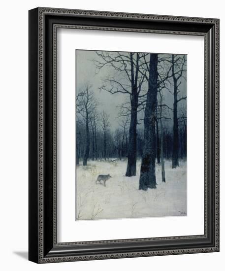 A Wolf in a Forest in Winter, 1885-Isaak Iljitsch Lewitan-Framed Giclee Print