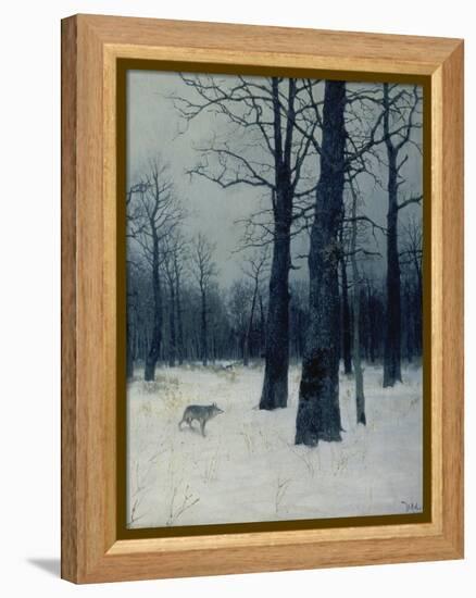 A Wolf in a Forest in Winter, 1885-Isaak Iljitsch Lewitan-Framed Premier Image Canvas