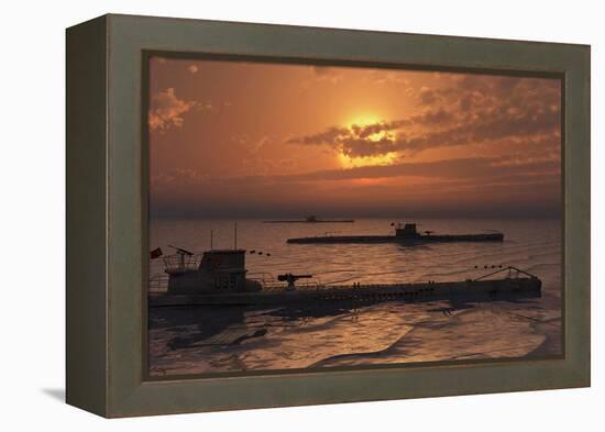 A Wolfpack of German U-Boat Submarines-null-Framed Stretched Canvas