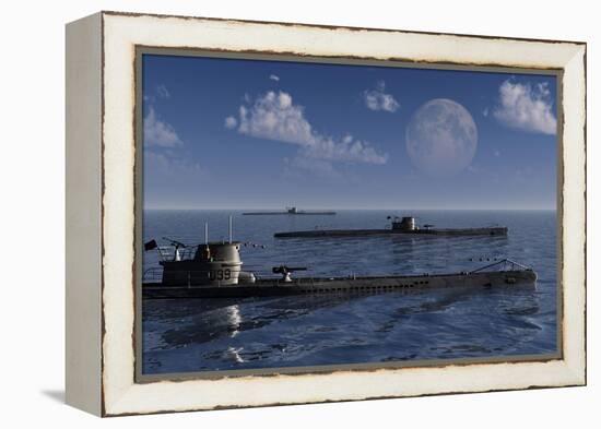 A Wolfpack of German U-Boat Submarines-null-Framed Stretched Canvas