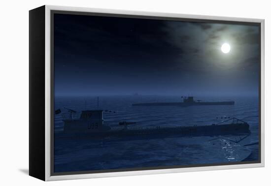 A Wolfpack of German U-Boat Submarines-null-Framed Stretched Canvas