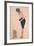 A Womam Lifting Her Skirt to Warm Her Legs by a Small Heater-null-Framed Giclee Print