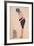 A Womam Lifting Her Skirt to Warm Her Legs by a Small Heater-null-Framed Giclee Print