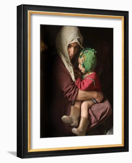 A Woman, 30, Clutches Her 3-Year-Old Daughter Sepgul-null-Framed Photographic Print