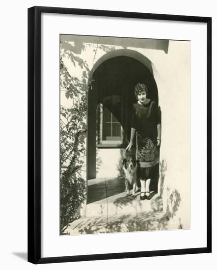 A Woman and Her Dog-null-Framed Photo