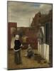 A Woman and Her Maid in a Courtyard, Ca 1661-Pieter de Hooch-Mounted Giclee Print