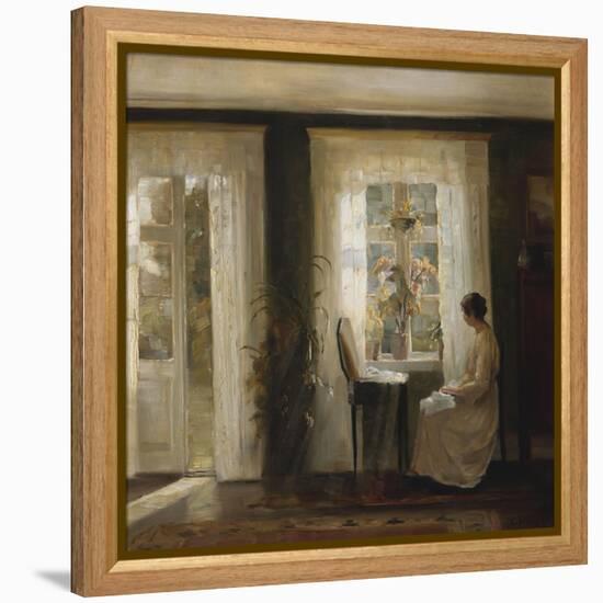 A Woman at a Sunny Window-Carl Holsoe-Framed Premier Image Canvas