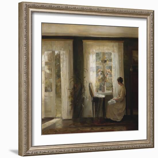 A Woman at a Sunny Window-Carl Holsoe-Framed Giclee Print