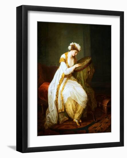 A Woman at Needlepoint by Angelica Kauffmann-Geoffrey Clements-Framed Giclee Print