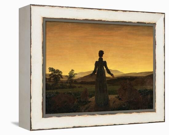 A Woman at Sunset or Sunrise-Caspar David Friedrich-Framed Premier Image Canvas