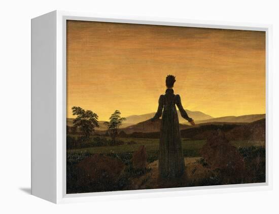 A Woman at Sunset or Sunrise-Caspar David Friedrich-Framed Premier Image Canvas