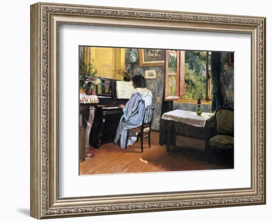 A Woman at the Piano-Félix Vallotton-Framed Giclee Print