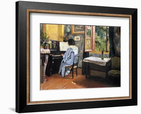 A Woman at the Piano-Félix Vallotton-Framed Giclee Print