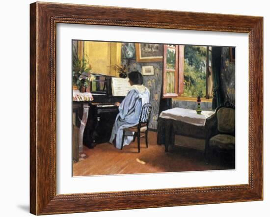 A Woman at the Piano-Félix Vallotton-Framed Giclee Print