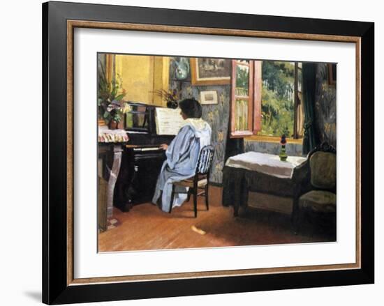 A Woman at the Piano-Félix Vallotton-Framed Giclee Print