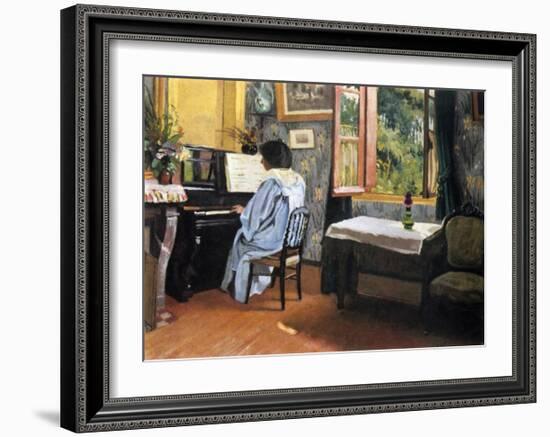 A Woman at the Piano-Félix Vallotton-Framed Giclee Print