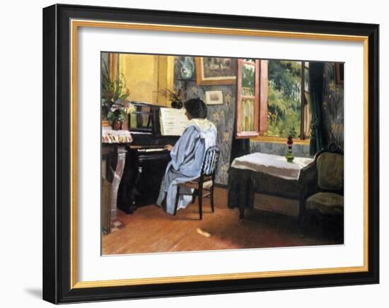 A Woman at the Piano-Félix Vallotton-Framed Giclee Print