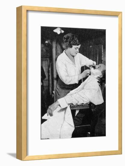 A Woman Barber, 1917-null-Framed Giclee Print