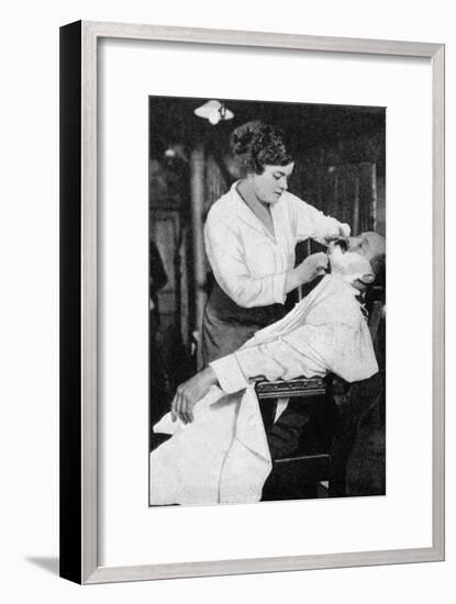 A Woman Barber, 1917-null-Framed Giclee Print