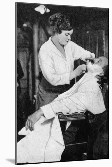 A Woman Barber, 1917-null-Mounted Giclee Print