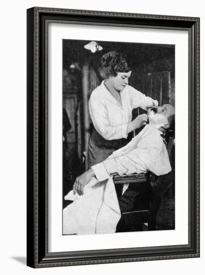 A Woman Barber, 1917-null-Framed Giclee Print