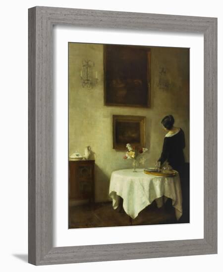 A Woman by a Dining Table-Carl Holsoe-Framed Giclee Print