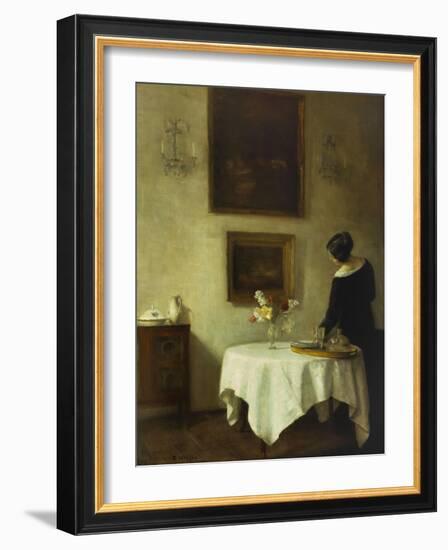 A Woman by a Dining Table-Carl Holsoe-Framed Giclee Print