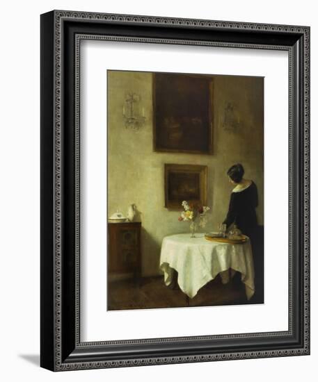 A Woman by a Dining Table-Carl Holsoe-Framed Giclee Print