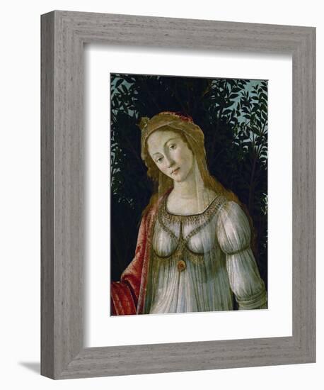 A Woman, Central Figure, Detail from Primavera-Sandro Botticelli-Framed Giclee Print