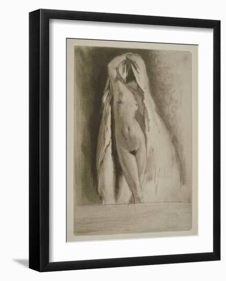 A Woman Draped in a Sheet, Illustration for 'Mitsou' by Sidonie-Gabrielle Colette (1873-1954) Publi-Edgar Chahine-Framed Giclee Print