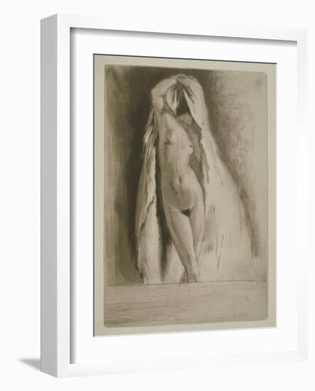 A Woman Draped in a Sheet, Illustration for 'Mitsou' by Sidonie-Gabrielle Colette (1873-1954) Publi-Edgar Chahine-Framed Giclee Print