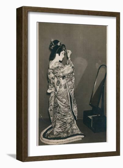 A Woman Dressed in a Kimono-null-Framed Photographic Print