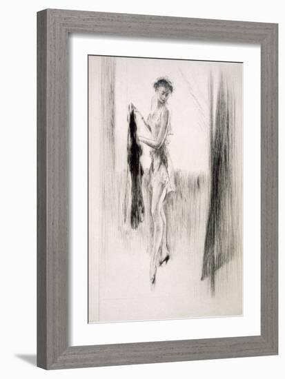 A Woman Dressing in Front of a Mirror, Illustration for 'Mitsou' by Sidonie-Gabrielle Colette (1873-Edgar Chahine-Framed Giclee Print