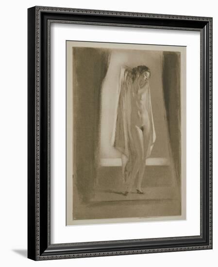 A Woman Getting out of a Bath, Illustration for 'Mitsou' by Sidonie-Gabrielle Colette (1873-1954) P-Edgar Chahine-Framed Giclee Print