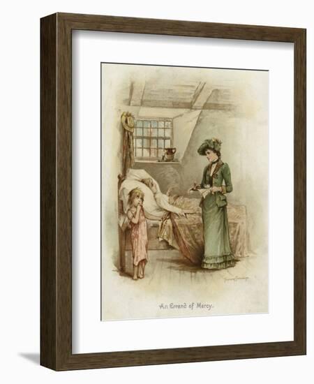 A Woman Holding a Tray Beside a Bed-Frances Brundage-Framed Giclee Print