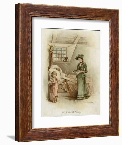 A Woman Holding a Tray Beside a Bed-Frances Brundage-Framed Giclee Print