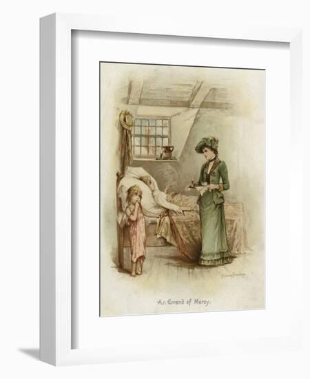 A Woman Holding a Tray Beside a Bed-Frances Brundage-Framed Giclee Print