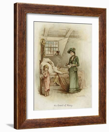 A Woman Holding a Tray Beside a Bed-Frances Brundage-Framed Giclee Print