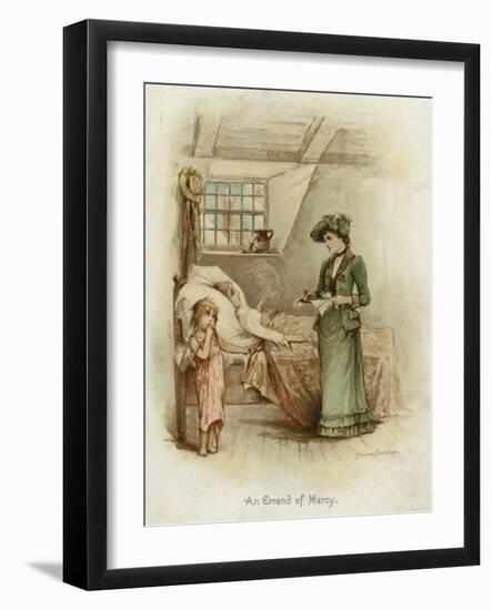 A Woman Holding a Tray Beside a Bed-Frances Brundage-Framed Giclee Print