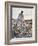 A Woman in a White Victorian Dress, Walking Among Camomile Flowers on a Meadow on a Sunny Day-Malgorzata Maj-Framed Photographic Print