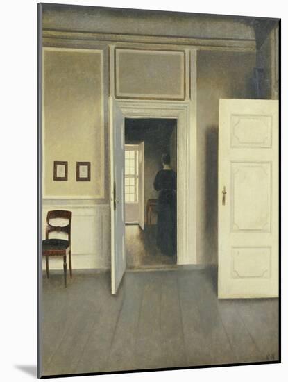 A Woman in an Interior, Strandgade 30, 1901-Vilhelm Hammershoi-Mounted Giclee Print