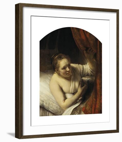 A Woman in Bed-Rembrandt-Framed Premium Giclee Print