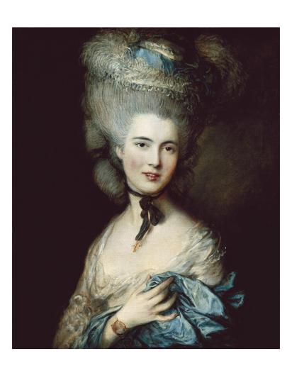 A Woman In Blue Portrait Of The Duchess Of Beaufort Art Print Thomas Gainsborough Art Com